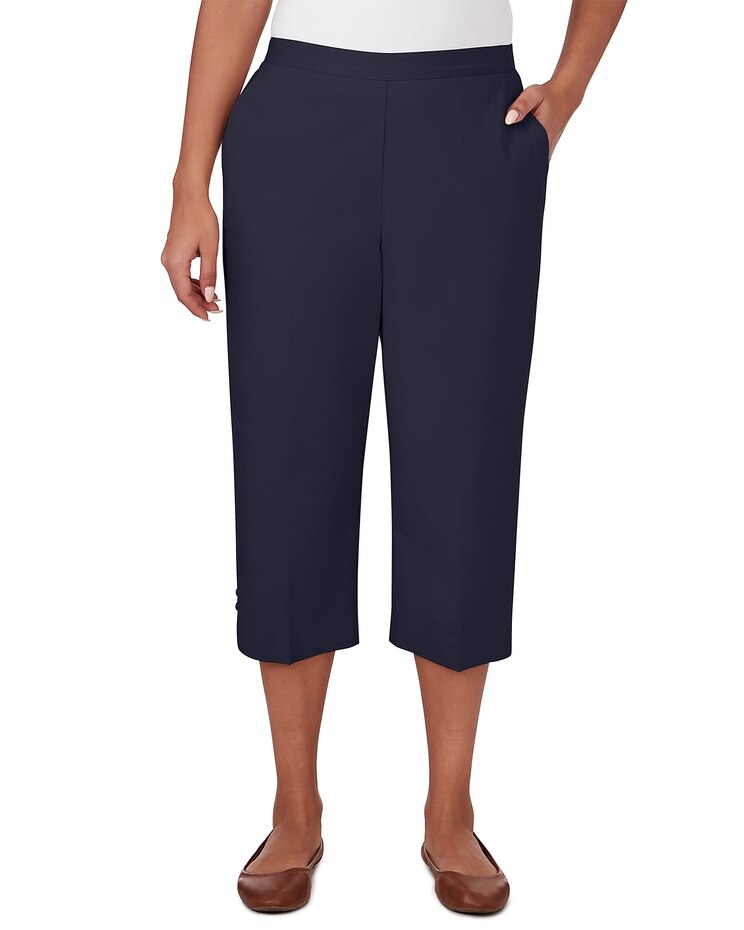 Alfred Dunner® Classics Denim Twill Denim Split Hem Capri Pant image number 1