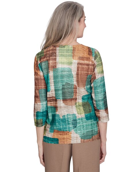 Alfred Dunner® Emerald Isle Color Blocking Texture Top