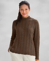 Donegal Braided Cabled Mockneck Sweater thumbnail number 2