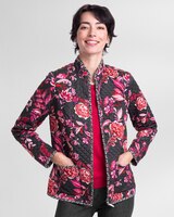 Sketched Rose Reversible Zip-Front Jacket thumbnail number 1
