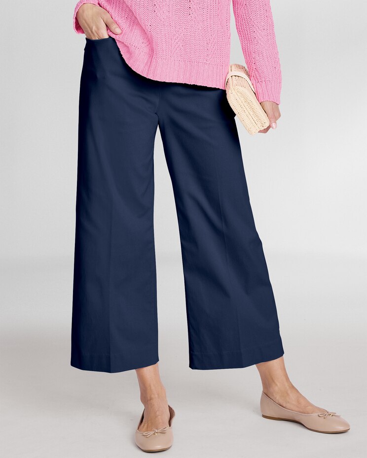 SlimSation® Wide-Leg Cropped Pants image number 1