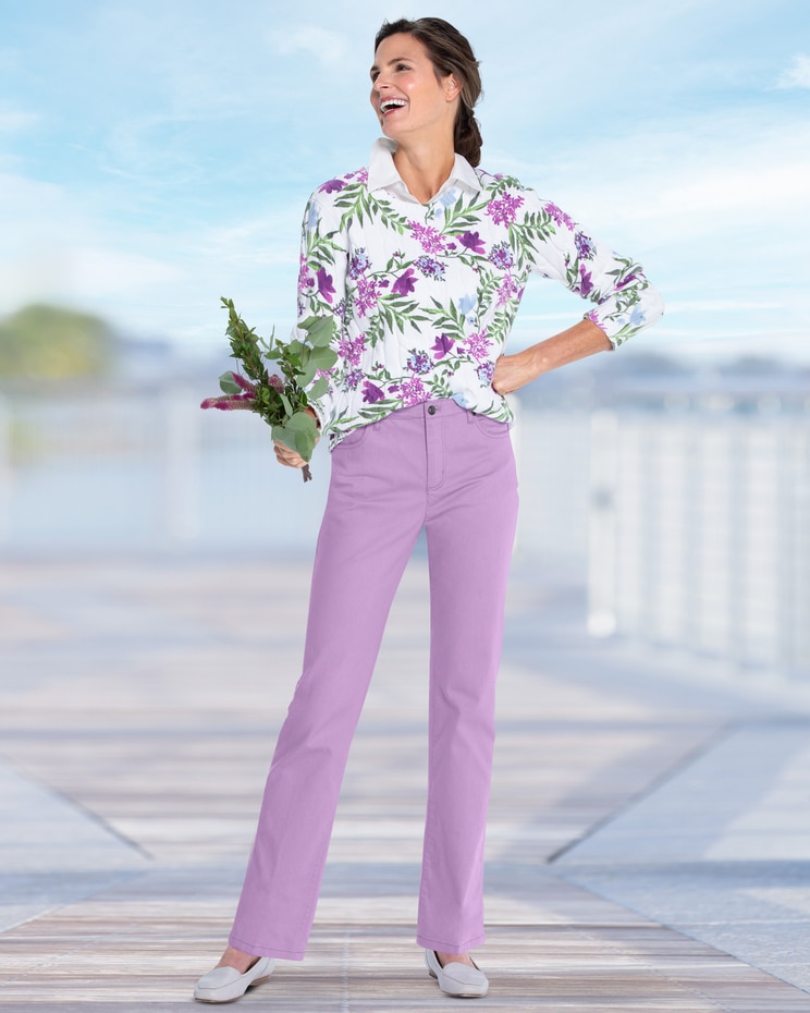 Bayside Cotton Cable Floral Print Sweater image number 2
