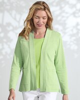 Coastal Cotton Striped Cardigan  thumbnail number 1