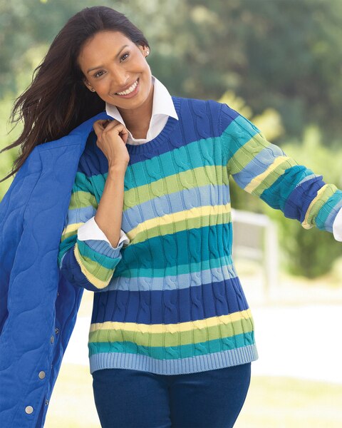 Stripe Cable Sweater