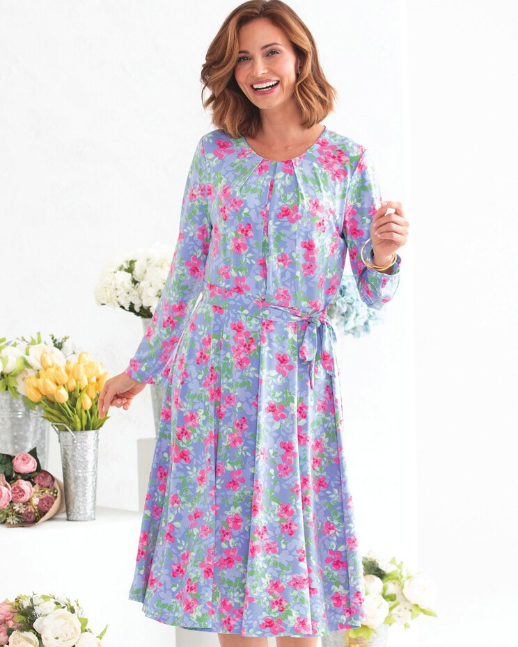 Limited Edition Watercolor Floral Knit Dress image number 1
