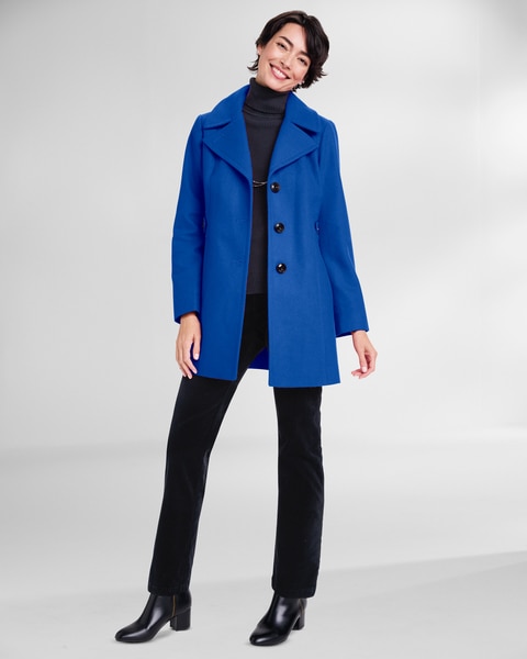 London Fog® Side-Tab Wool Coat