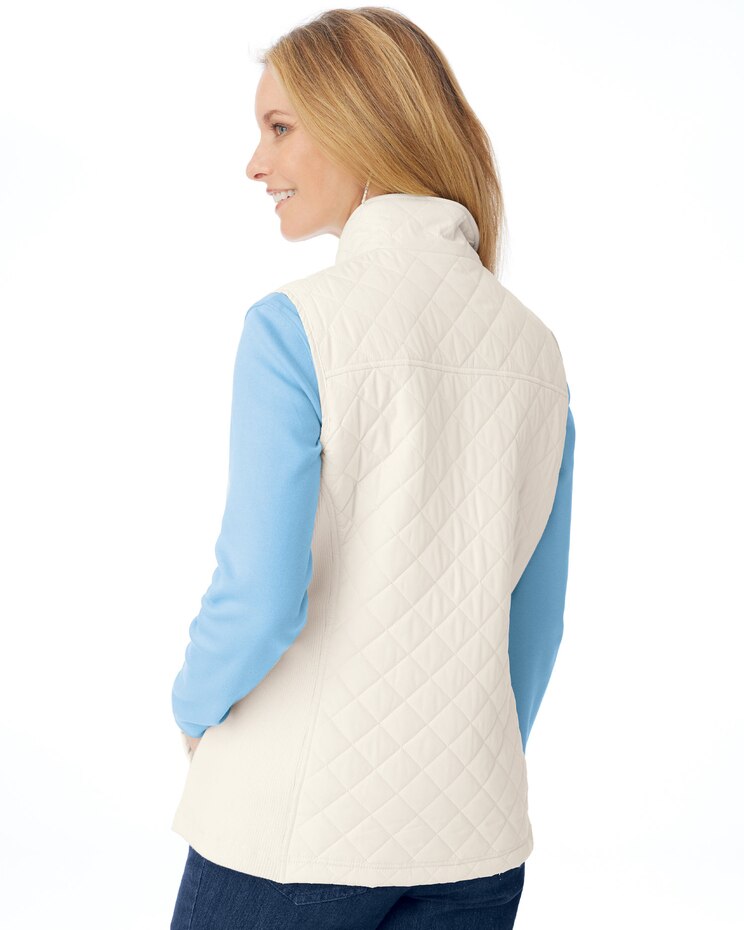 Diamond Quilted Zip-Front Vest image number 3