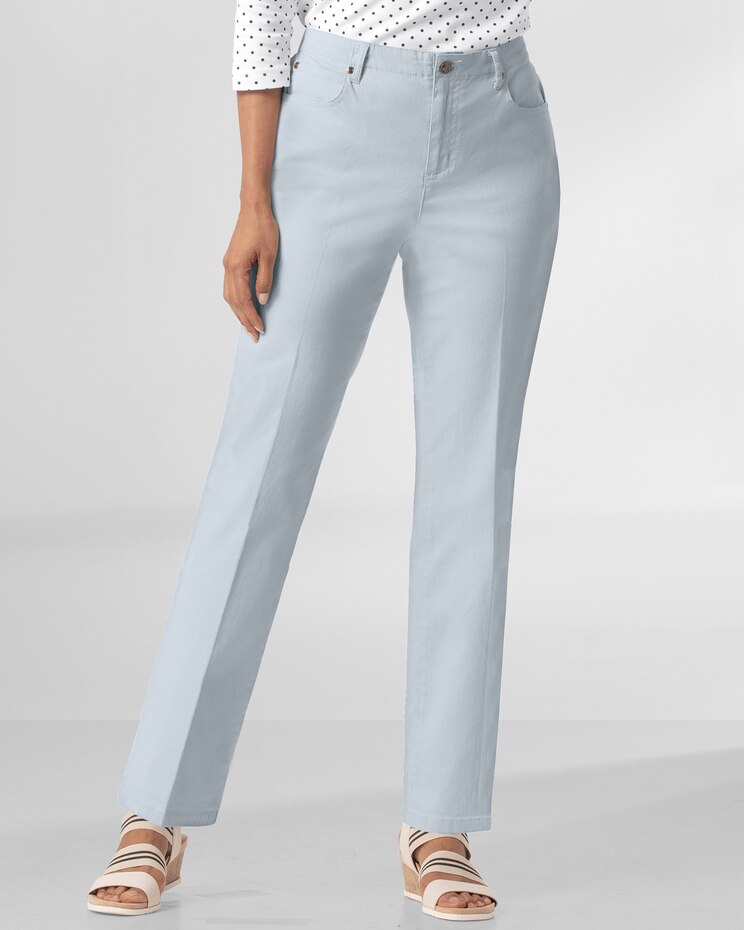 DreamFlex Color Comfort-Waist Classic Straight Leg Jeans image number 1