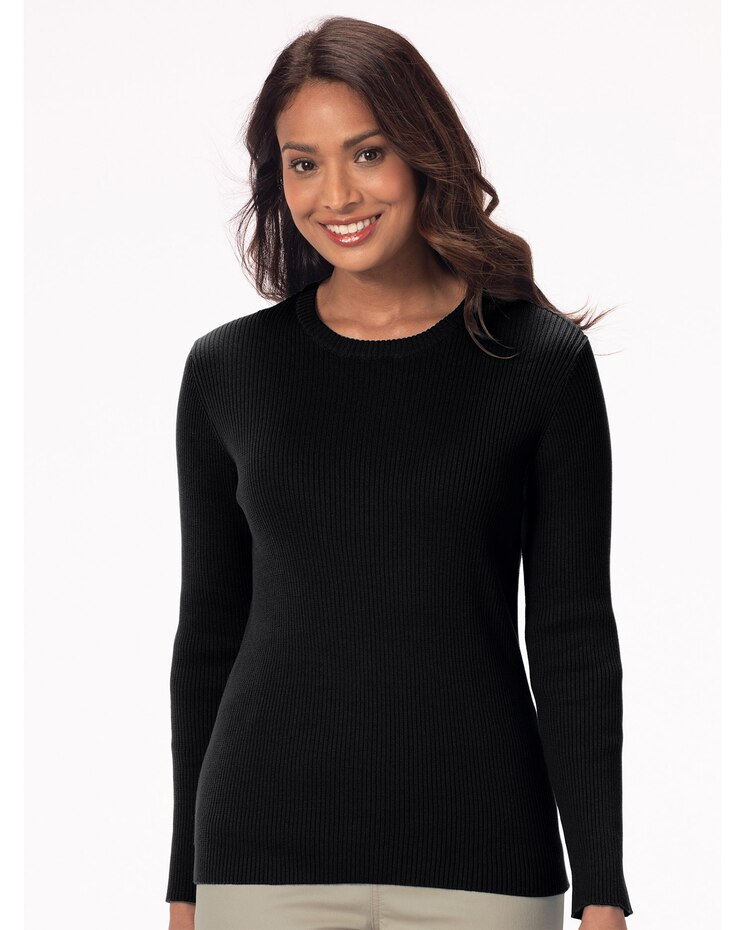 Ribbed Cotton Crewneck Sweater image number 1