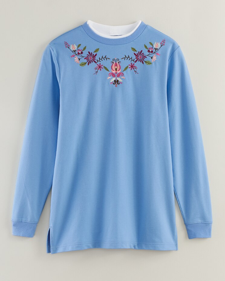 Better-Than-Basic Embroidered Tunic Sweatshirt image number 2