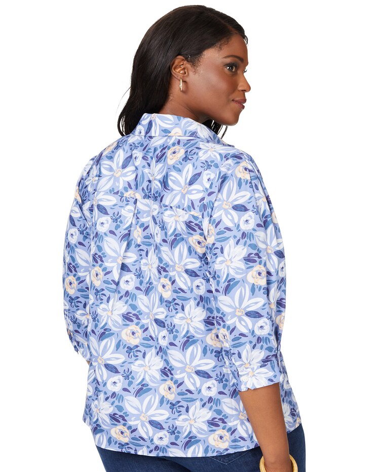 Ruby Non-Iron Brushstoke Blossoms Shirt image number 5