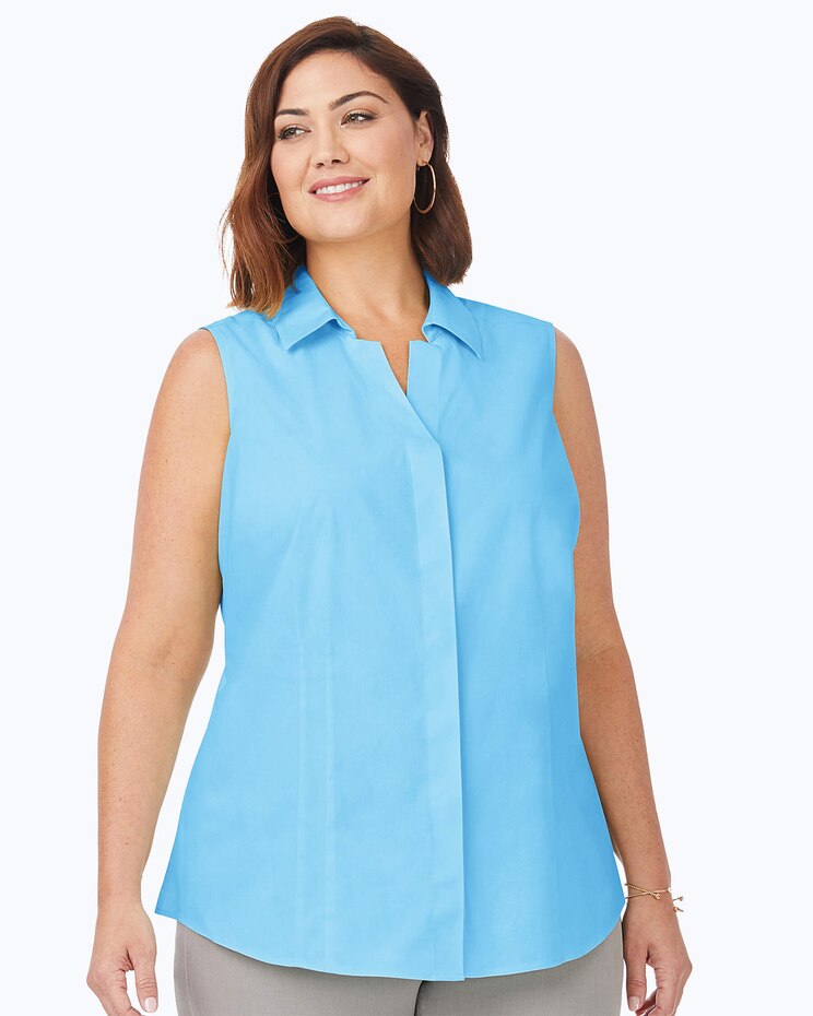 Foxcroft Taylor Essential Stretch Non-Iron Sleeveless Shirt image number 3