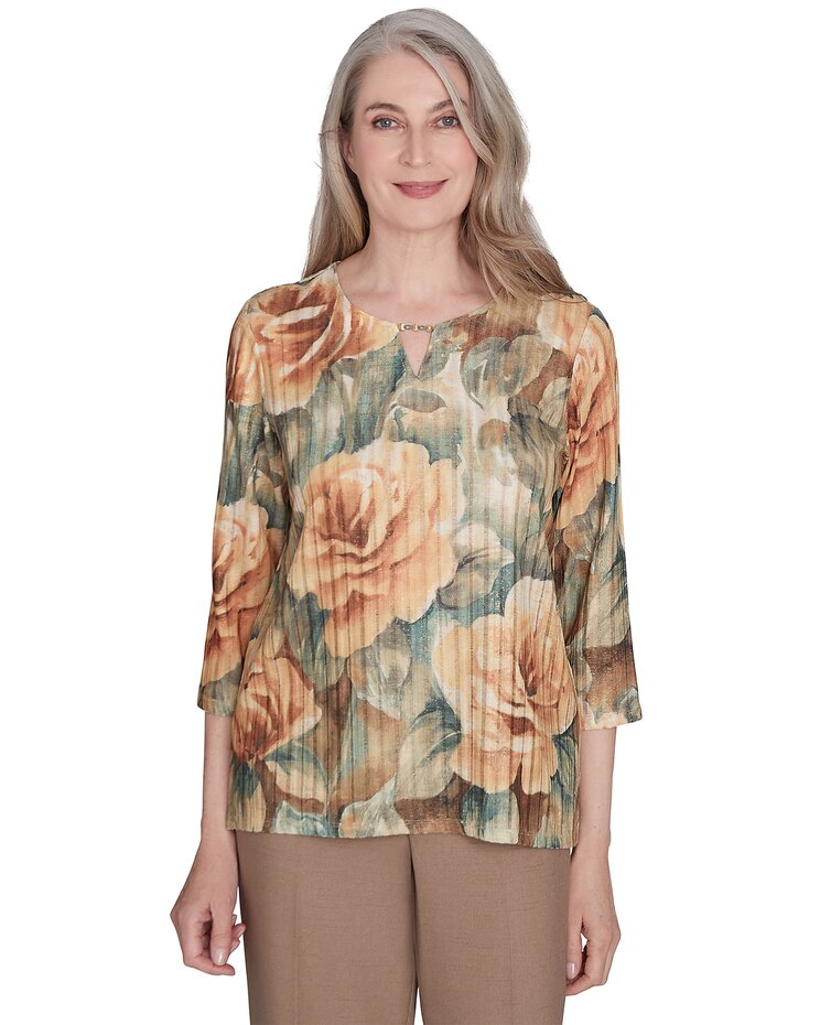 Alfred Dunner® Emerald Isle Vintage Floral Top image number 1