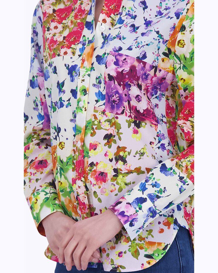 Meghan Long Sleeve Floral Patchwork Shirt image number 3