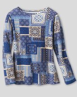 Patchwork-Print Cotton Jewel neck Tee thumbnail number 2