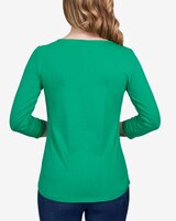 Ruby Rd® Holiday Puppy Bicycle Three-Quarter Sleeve Tee thumbnail number 2