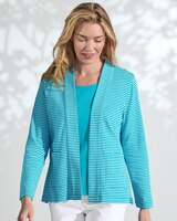 Coastal Cotton Striped Cardigan  thumbnail number 1