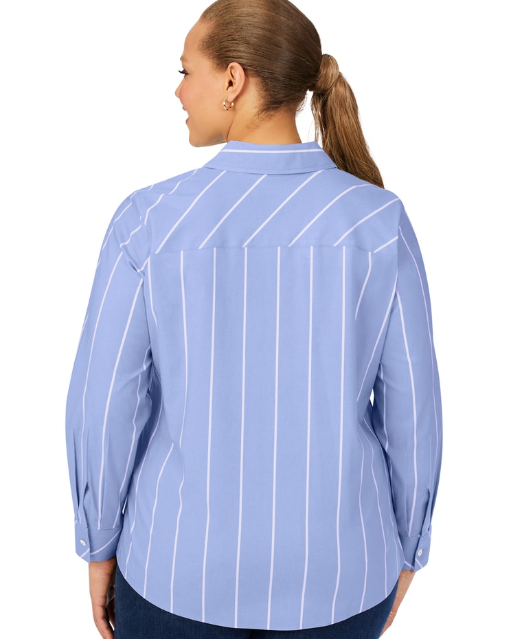 Foxcroft Ava Stretch Non-Iron Simply Stripe Shirt image number 5