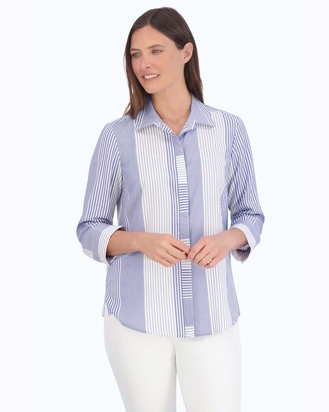 Luna No Iron Variegated Stripe Shirt