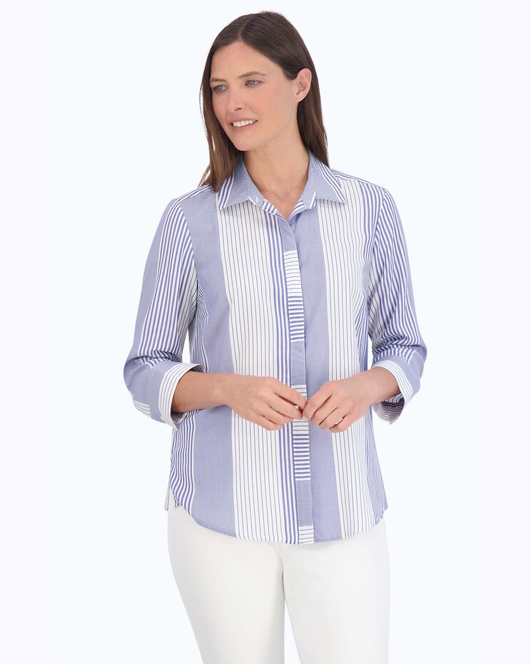 Luna No Iron Variegated Stripe Shirt image number 4