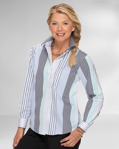 Foxcroft Variegated Stripe Shirt