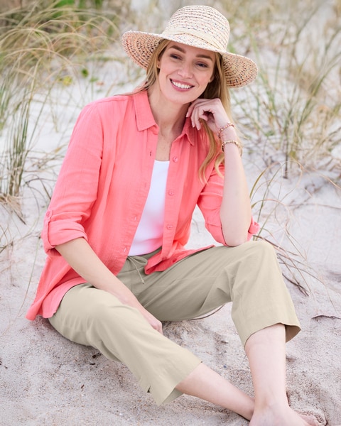 Crinkled Cotton Solid Shirt