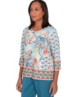 Alfred Dunner® Sedona Sky Medallion Paisley Top thumbnail number 3
