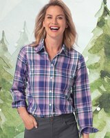 Foxcroft Perfect-Fit No-Iron Plaid Long-Sleeve Shirt thumbnail number 1