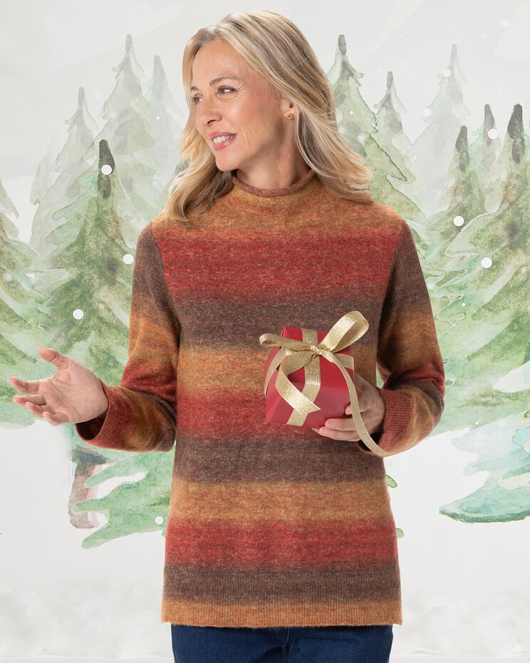 Ombre Mockneck Sweater image number 1