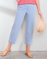 DreamFlex Denim Patch-Pocket Capris  thumbnail number 1