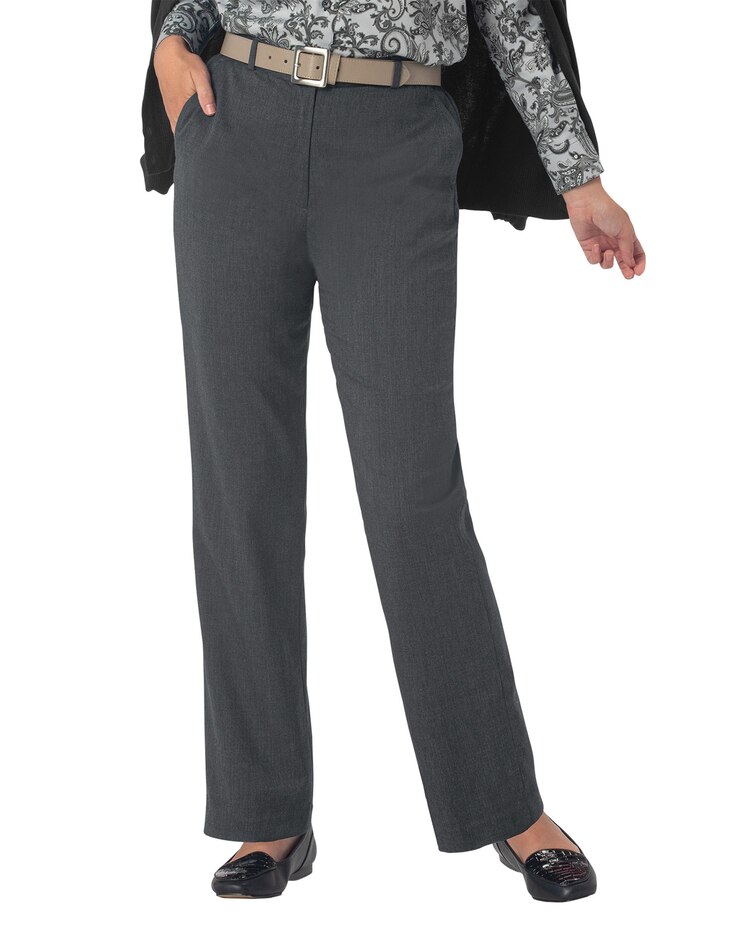 Stretch Wool Gabardine Fly-Front Pants image number 1