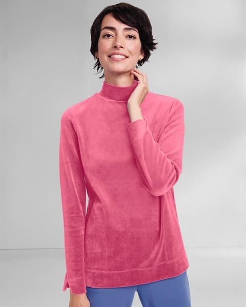Velour Mockneck Top