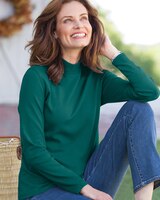 Essential Cotton Long-Sleeve Solid Mockneck thumbnail number 1