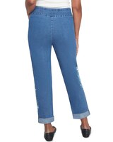 Alfred Dunner® Lake Victoria Ankle Embroidered Floral Denim Pant thumbnail number 2