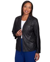 Alfred Dunner® Park Place Faux Leather Blazer Jacket thumbnail number 3