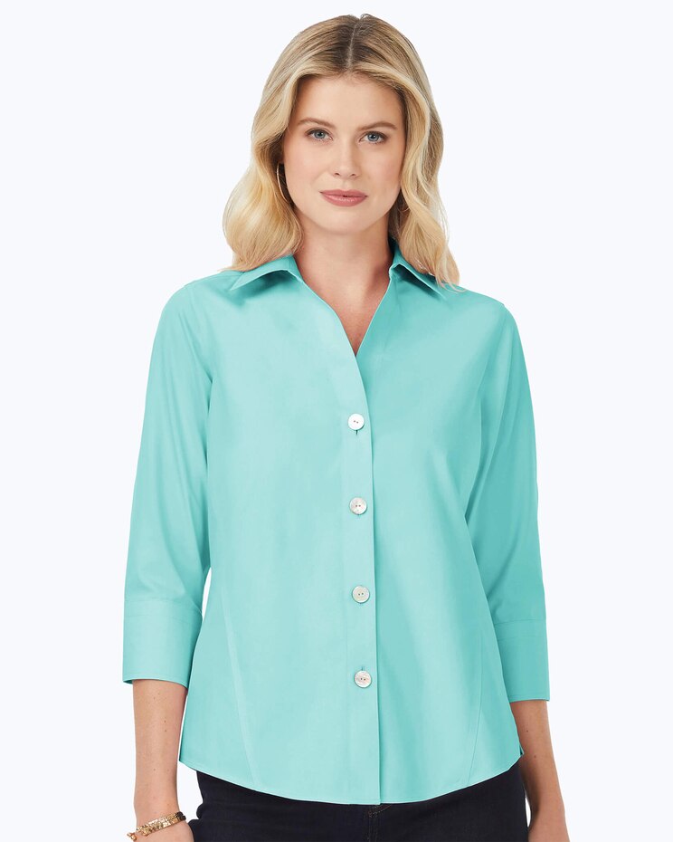 Foxcroft Paityn Essential Pinpoint Non-Iron Shirt image number 1