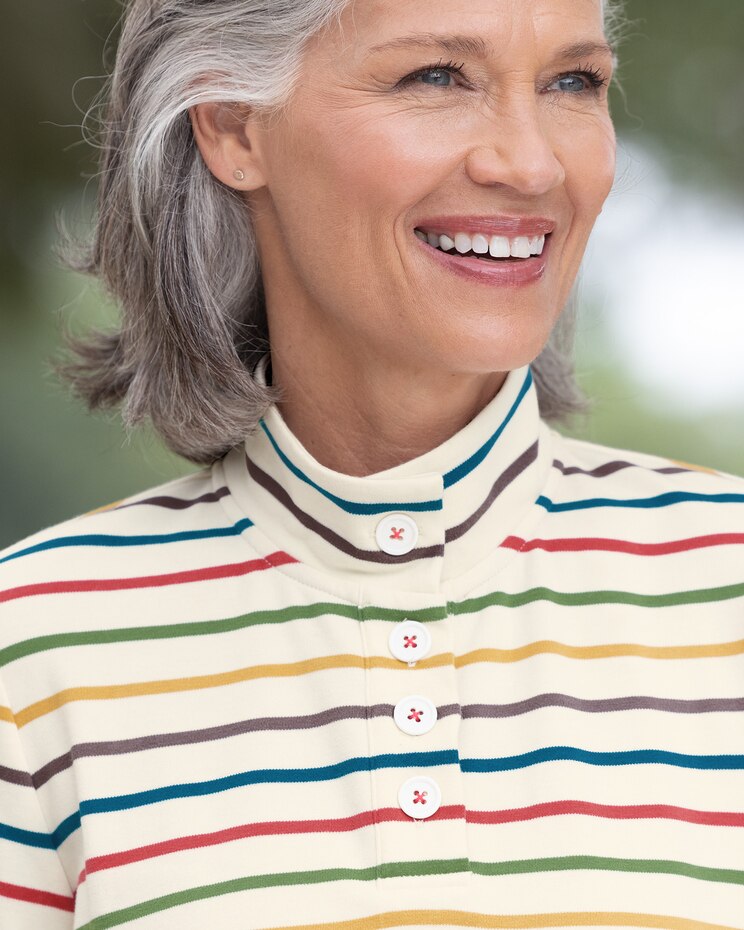 Everyday Knit Stripe Henley image number 2