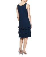 S.L. Fashions Lace Shoulder Beaded Tier Jacket Dress thumbnail number 4