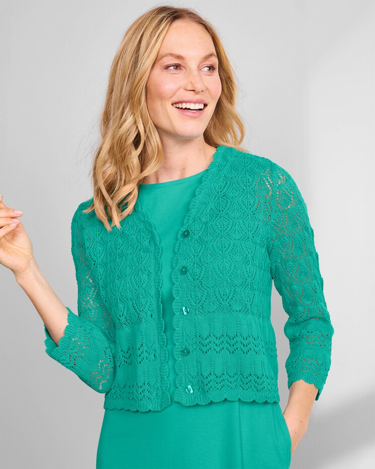 Mixed-Stitch Cardigan Shrug  image number 1