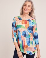 Alfred Dunner® Moody Blues Geometric Stained Glass Top thumbnail number 1