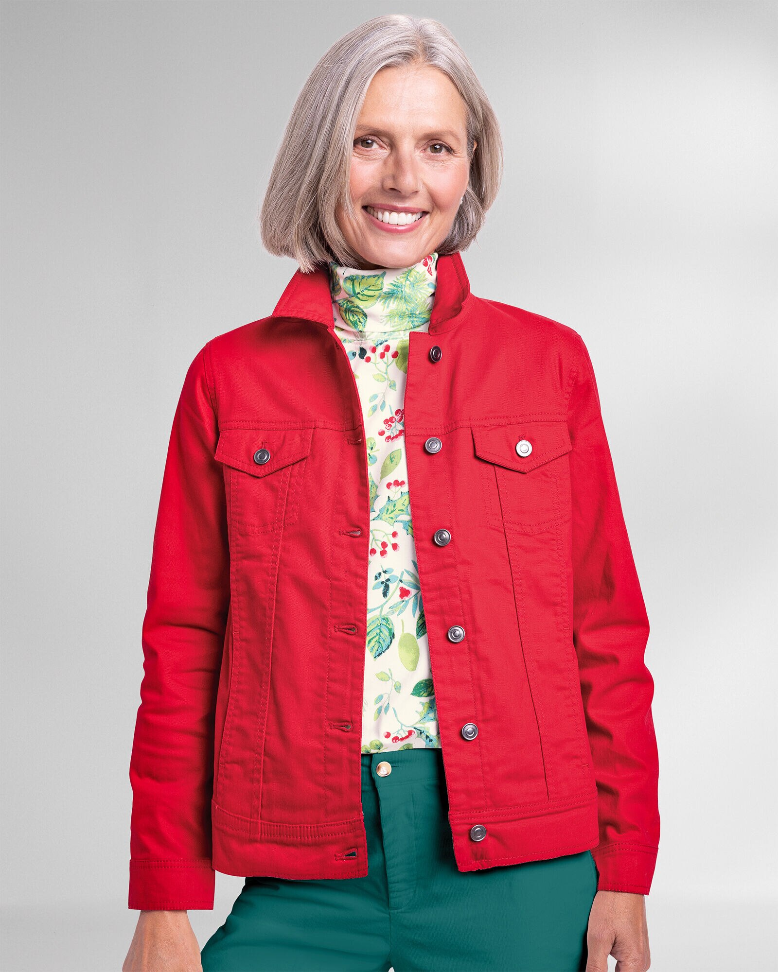 Colored jean jacket sale