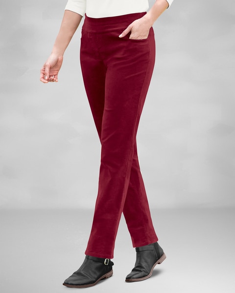 SlimSation® Tapered-Leg Pincord Pants