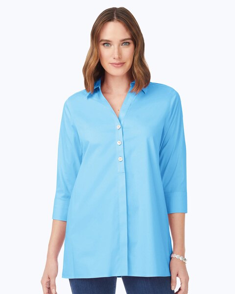Pamela 3/4 Sleeve Solid Stretch Blouse