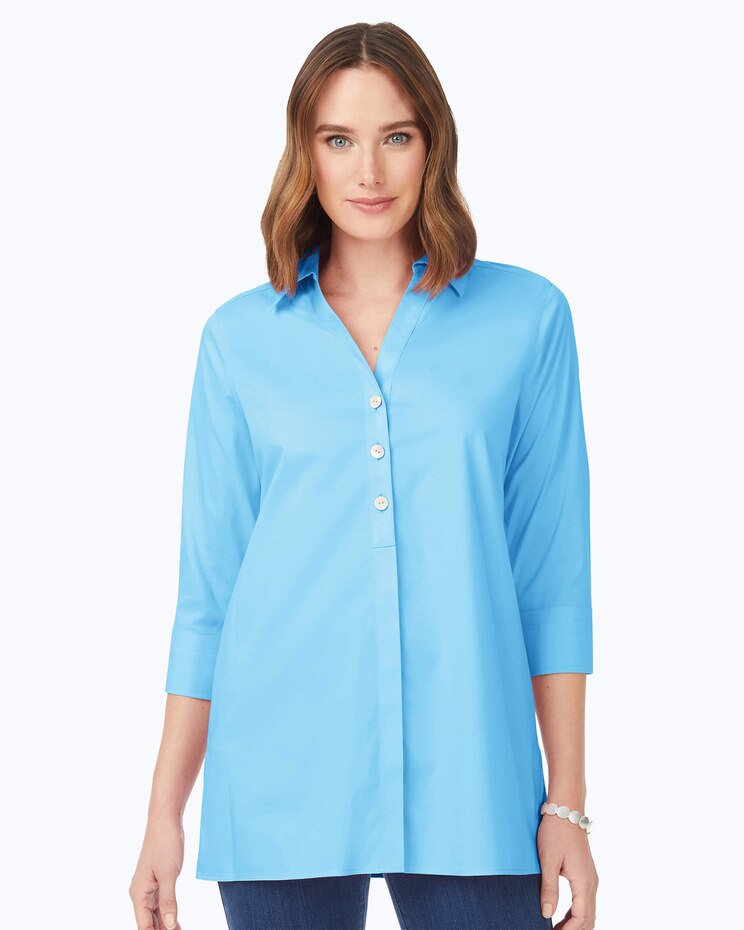 Pamela 3/4 Sleeve Solid Stretch Blouse image number 1