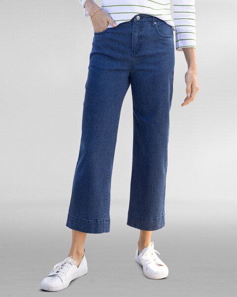 DreamFlex Denim Wide-Leg Cropped Jeans