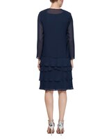 S.L. Fashions Lace Shoulder Beaded Tiered Dress thumbnail number 7