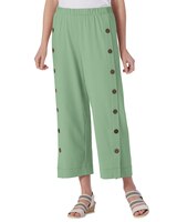 Sahara Side-Button Cotton-Knit Cropped Pants thumbnail number 1
