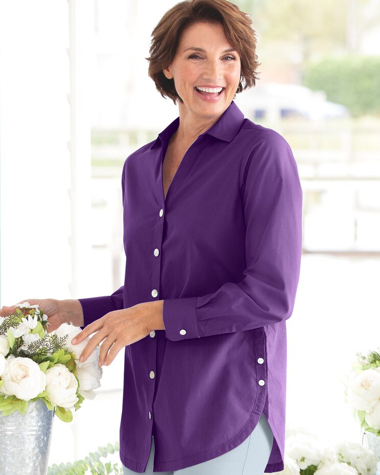 Foxcroft® Non-Iron Side-Button Tunic image number 1