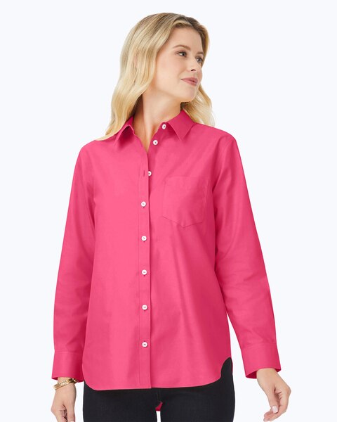 Boyfriend Long Sleeve Pinpoint Shirt