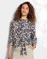 Trailing Floral Side-Tie Knit Top thumbnail number 1